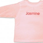 monogrammed long sleeve t-shirt for baby, pink