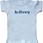 monogrammed short sleeve t-shirt for baby, blue