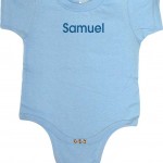 personalized onesie, blue