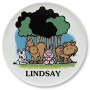 Farm Animals, Colorful, Personalized Name Plates. 10" melamine dinner plate for kids
